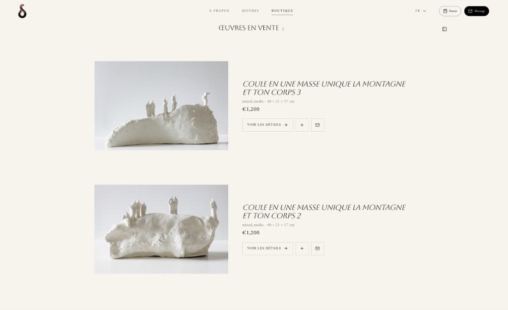 Boutique galerie et inventaire disponible sur Uncommon